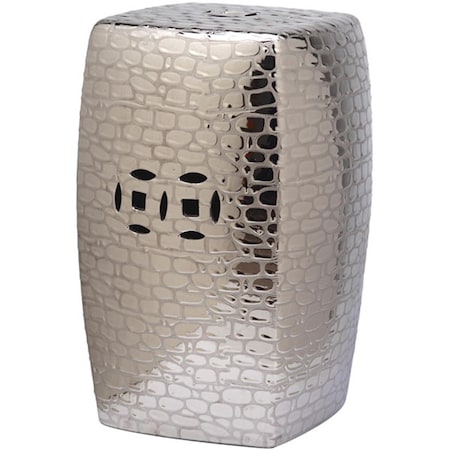 Safavieh Jasmine Garden Stool- Plated Silver - 20 x 13 x 13 in. ACS4544B